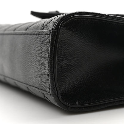 Saint Laurent Grain De Poudre Textured Mixed Matelasse Triquilt Medium Monogram Monochrome Satchel Black 19 of 22