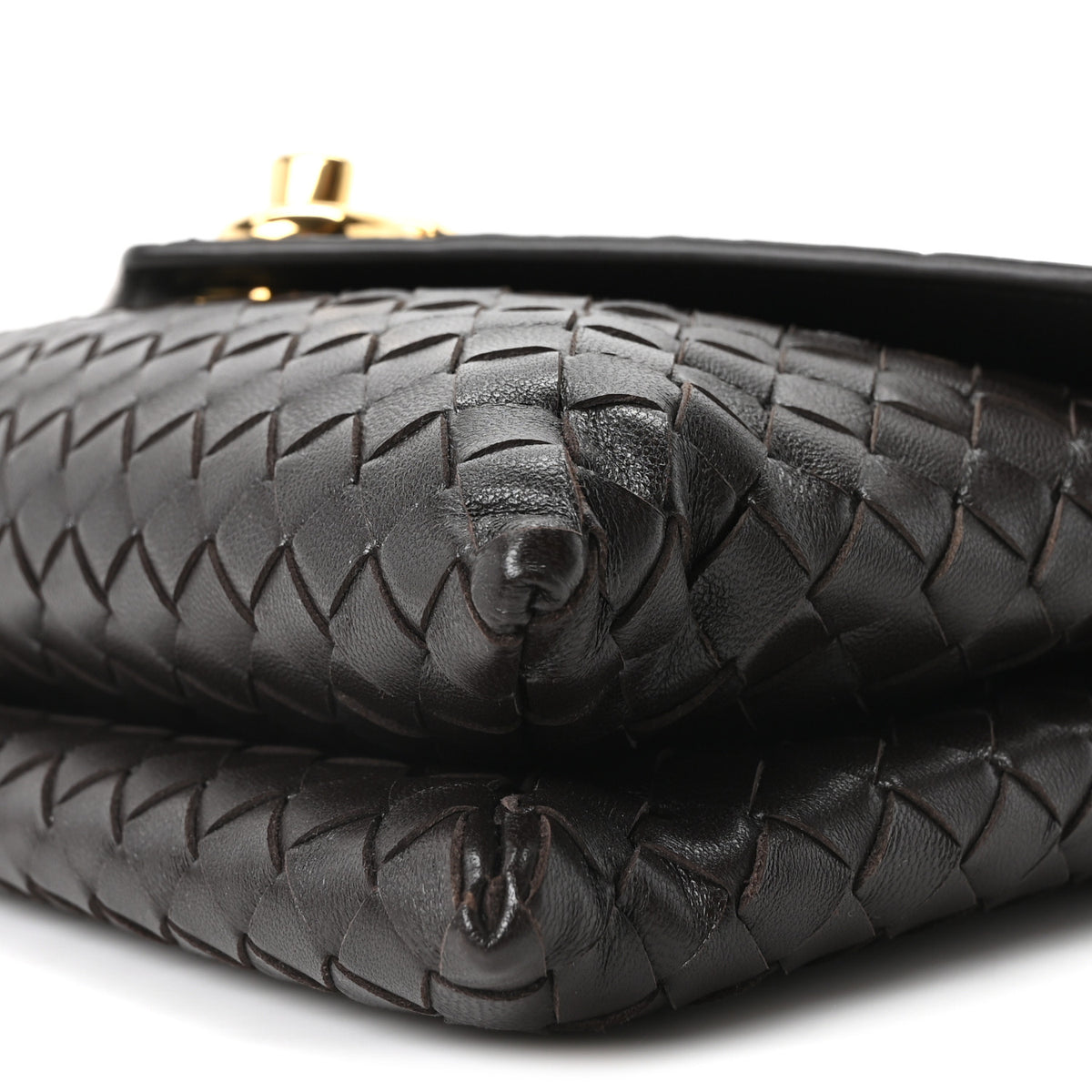 Nappa Intrecciato Knot Lock Top Handle Crossbody Bag Fondant