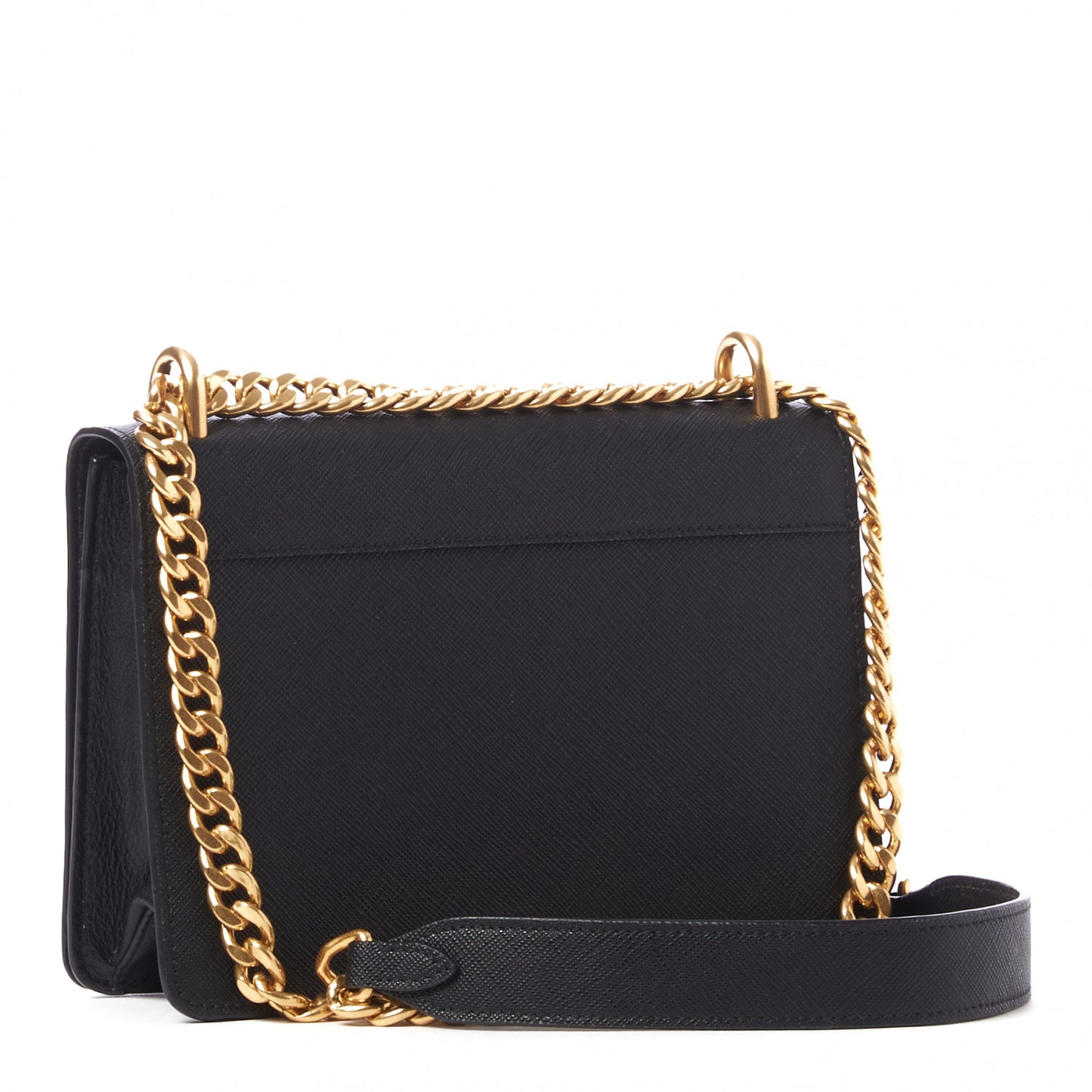 Saffiano Chain Shoulder Bag Black