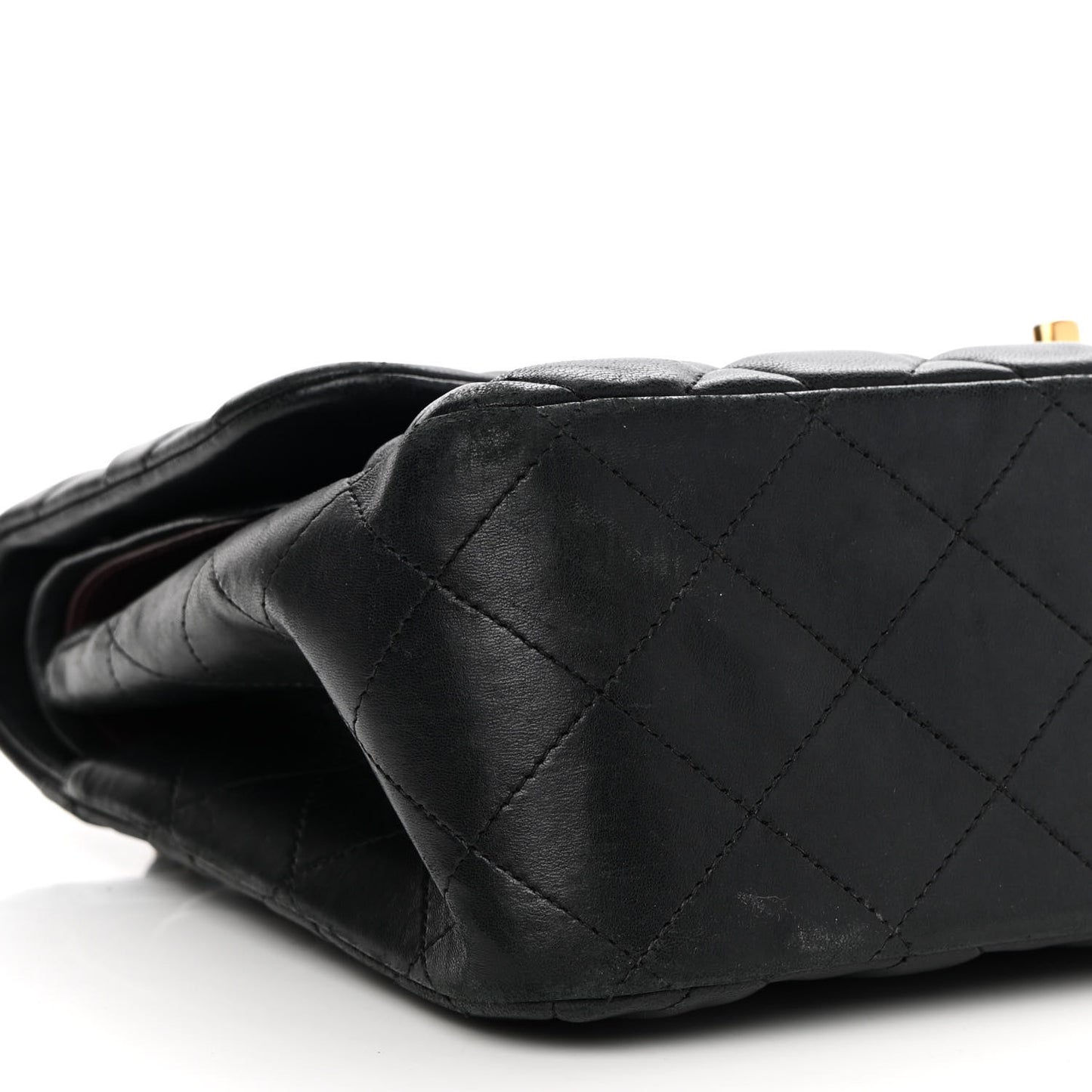 Lambskin Quilted Jumbo Double Flap Black