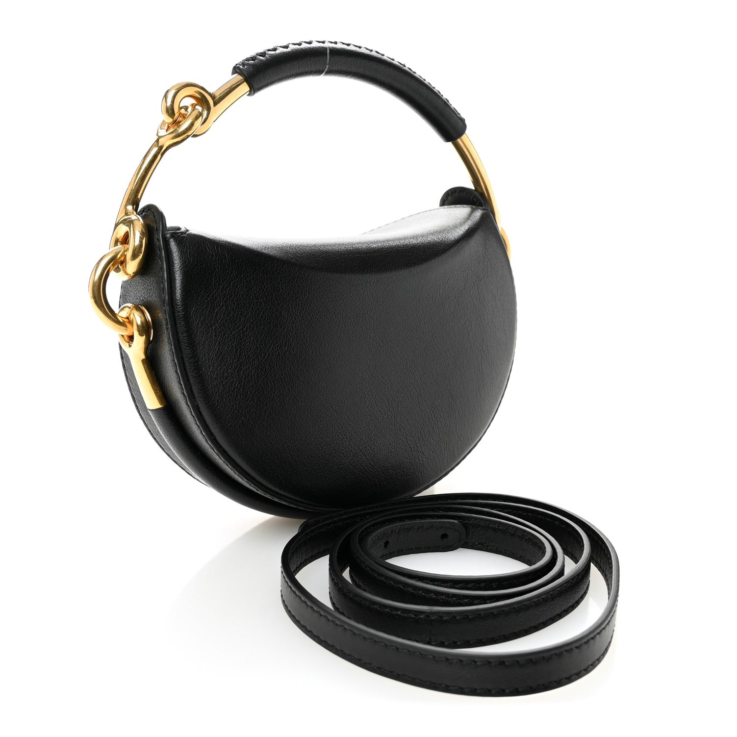 Lambskin Bridle Calfskin Runway Clutch Black