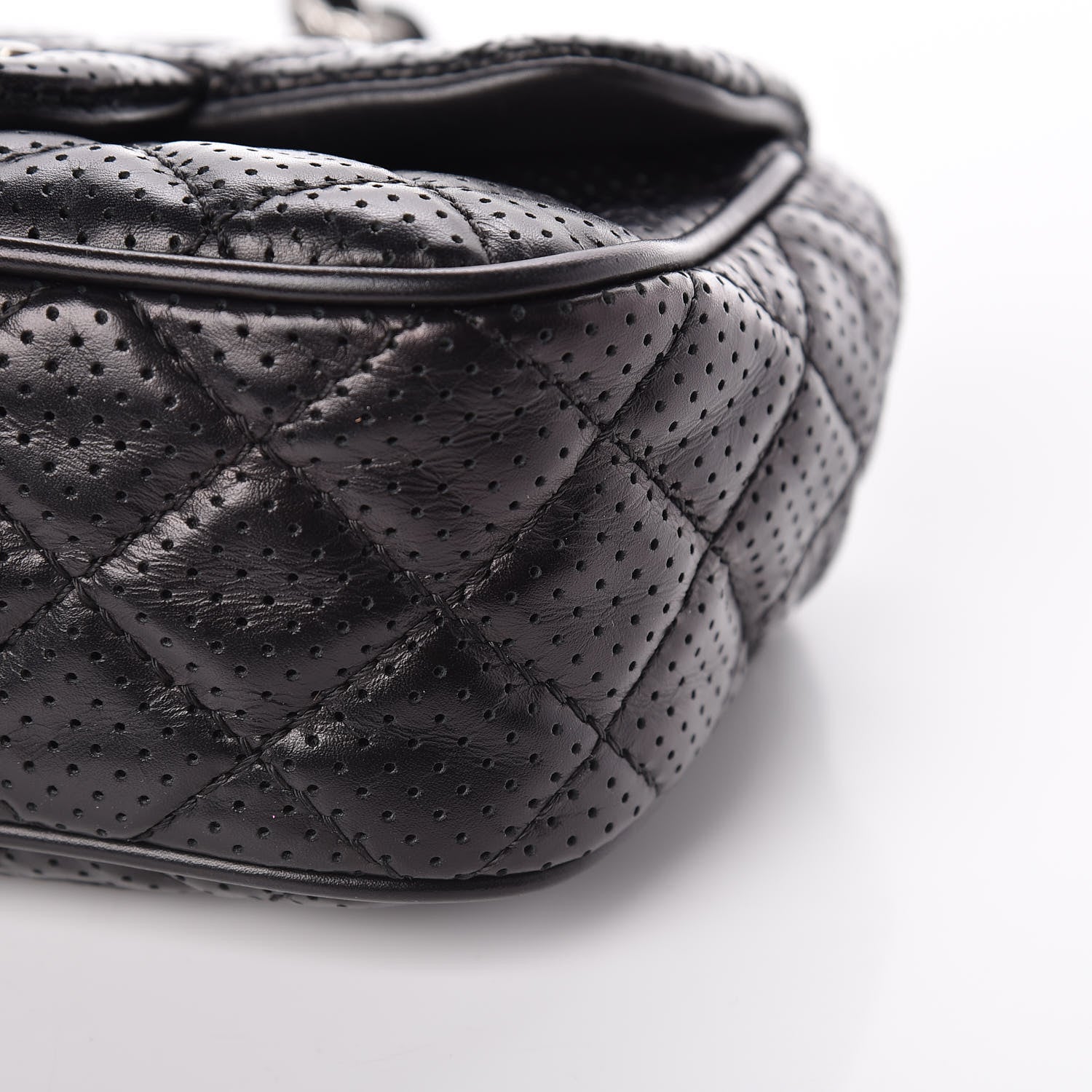 Chanel Lambskin Perforated Mini Rectangular Flap Black 9 of 9