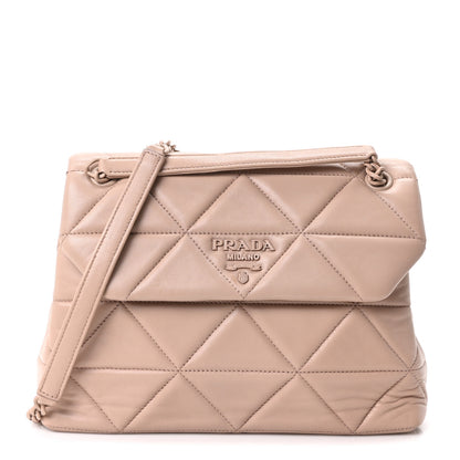 Prada Nappa Triangle Stitched Large Spectrum Bag Cipria 1 of 10
