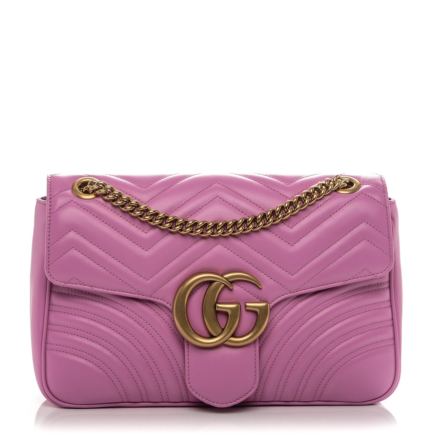 Calfskin Matelasse Medium GG Marmont Shoulder Bag Candy Mousse