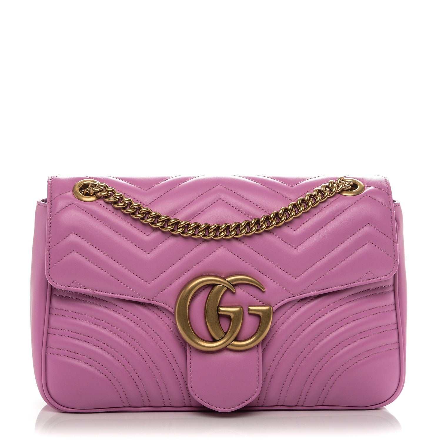 Gucci Calfskin Matelasse Medium GG Marmont Shoulder Bag Candy Mousse 1 of 6