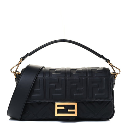 Fendi Nappa FF 1974 Embossed Baguette Black 1 of 6