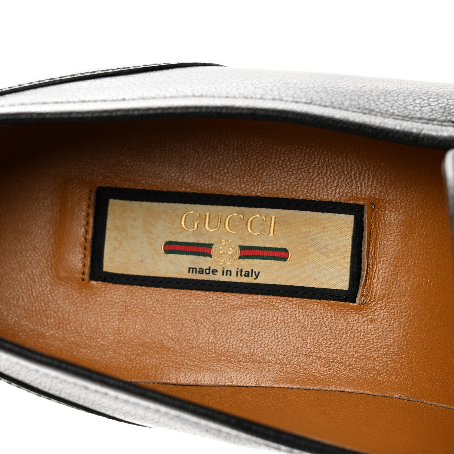 Gucci Goatskin Web Mens Horsebit Loafers 11 Black 7 of 9