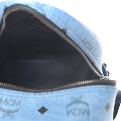 MCM Visetos Side Stud Mini Stark Backpack Blue 4 of 4