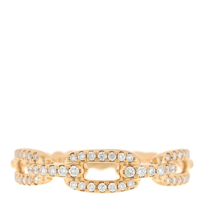 David Yurman 18K Yellow Gold Diamond 4.5mm Stax Single Row Chain Link Ring 50 5.5 1 of 4
