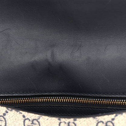 Gucci GG Supreme Monogram Small Messenger Shoulder Bag Beige Blue Navy 10 of 17