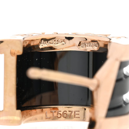 Bulgari 18K Rose Gold Black Ceramic B.Zero1 Hoop Earrings 4 of 4
