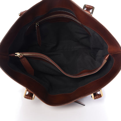 Burberry House Check Bridle Calfskin Medium Lynher Tote Dark Tan 5 of 21