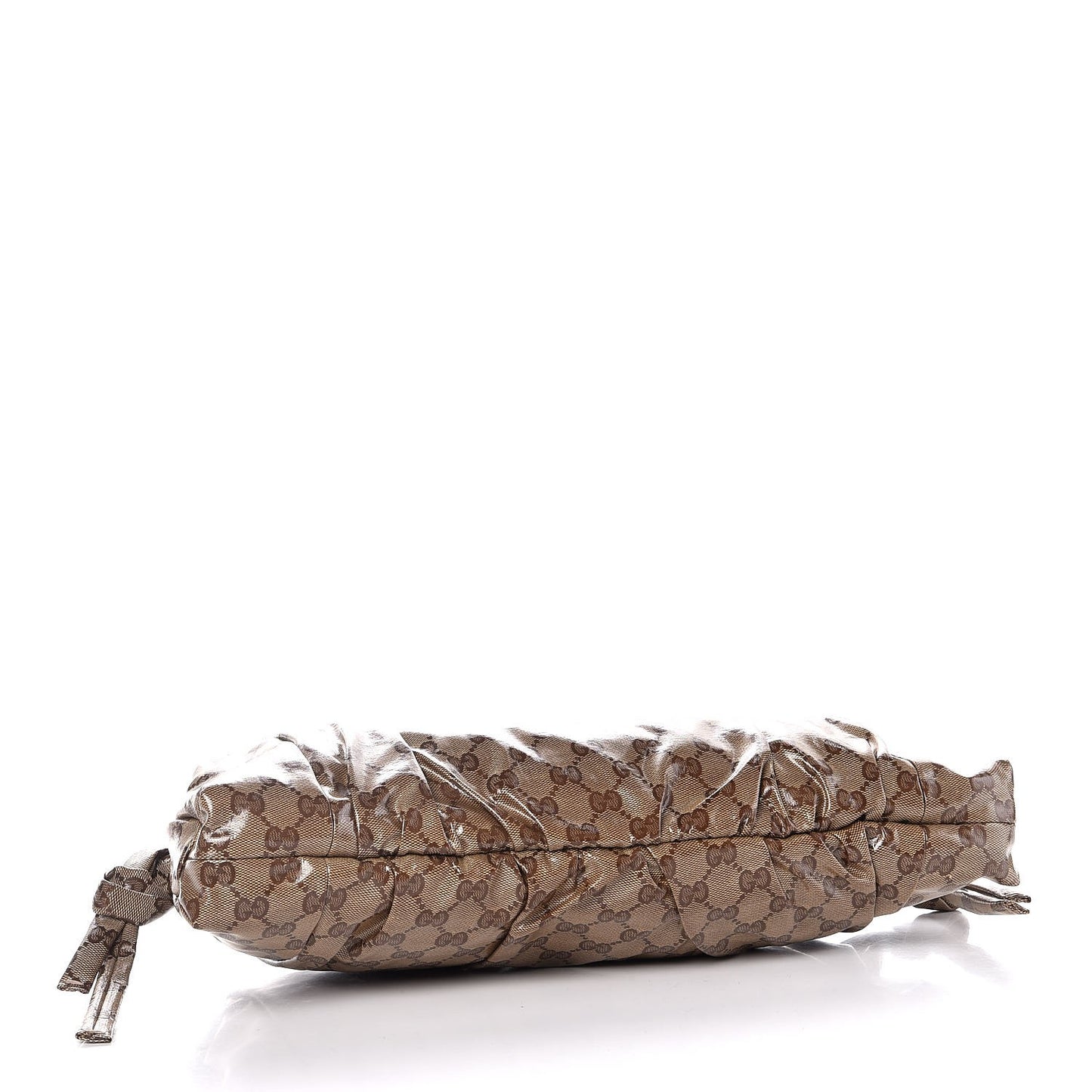Crystal Monogram Large Hysteria Clutch Brown