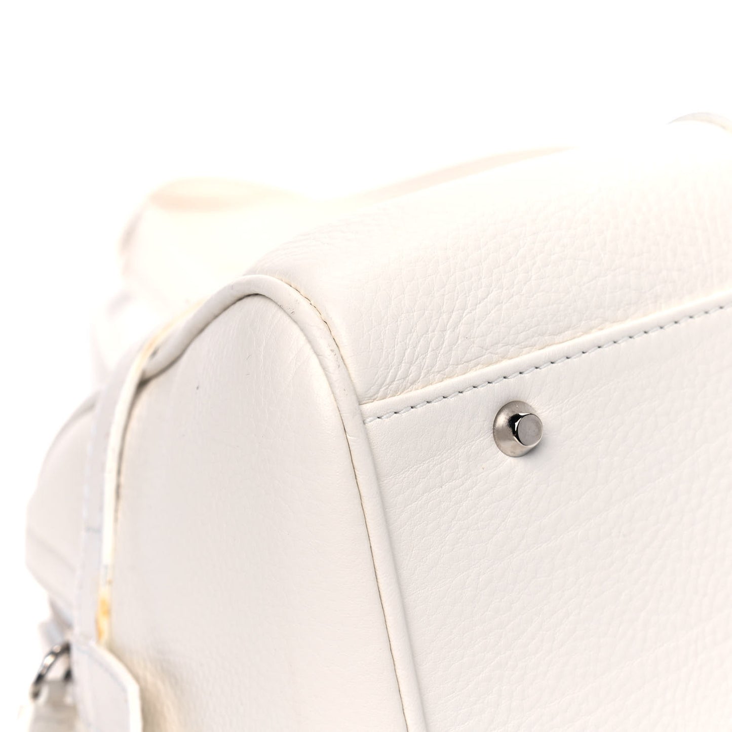 Calfskin Logo Charms Boston White