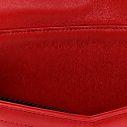Saint Laurent Lambskin Matelasse Chevron Monogram Medium Sulpice Bag Red 12 of 12