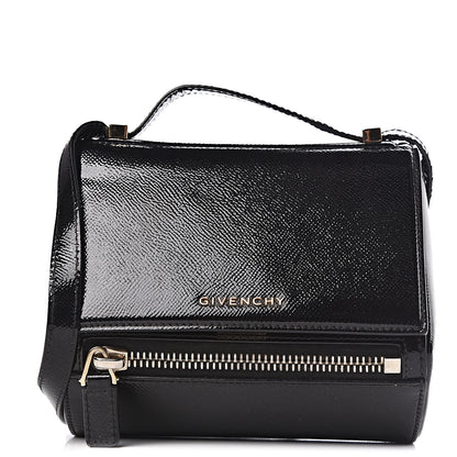 Givenchy Textured Patent Calfskin Mini Pandora Box Crossbody Bag Black 1 of 18