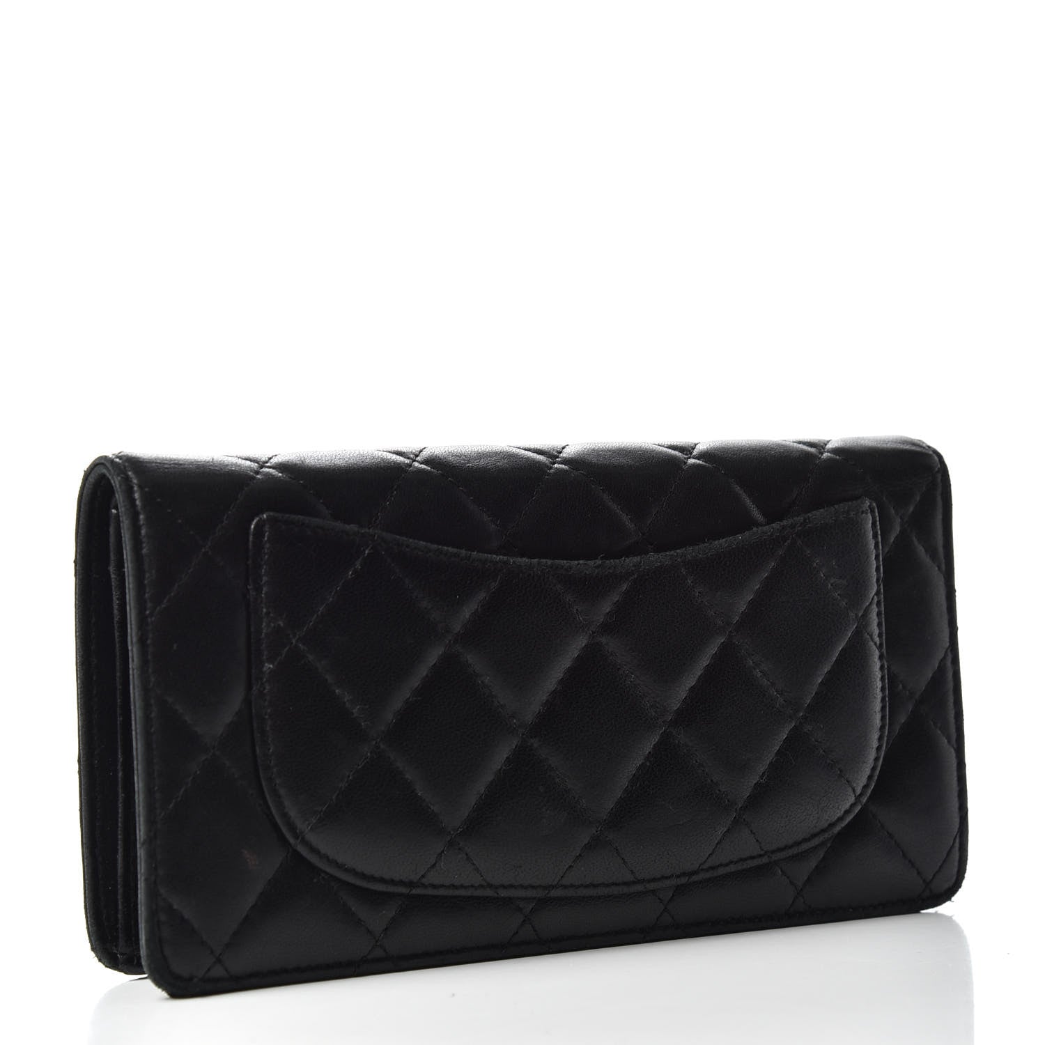 Chanel Lambskin Quilted Yen Wallet Black 3 of 9