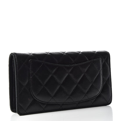 Chanel Lambskin Quilted Yen Wallet Black 3 of 9