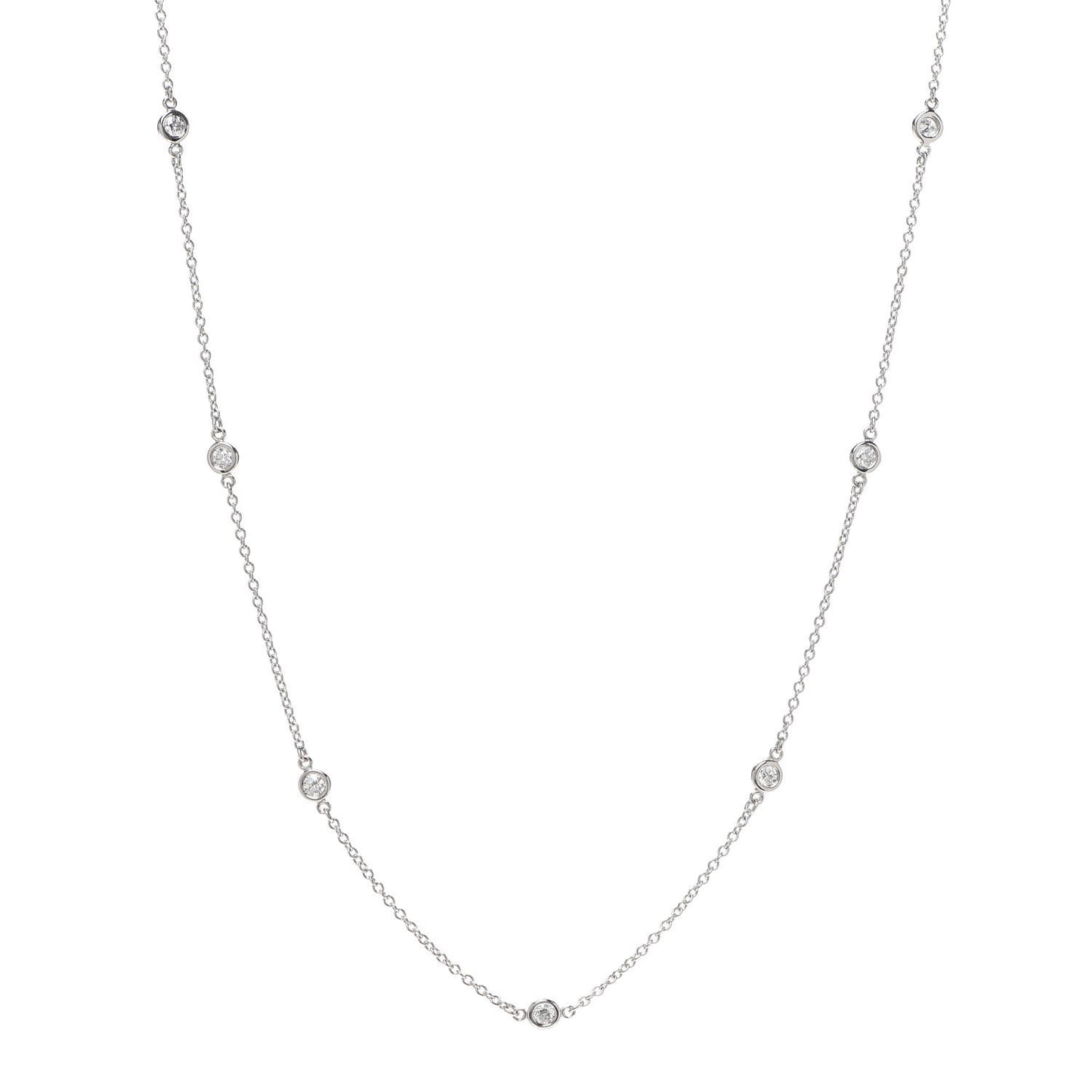 Platinum Diamond .33ctw Elsa Peretti Diamonds by the Yard Station Necklace