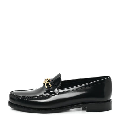 Louis Vuitton Glazed Calfskin Chess Flat Loafer 40 Black 1 of 9