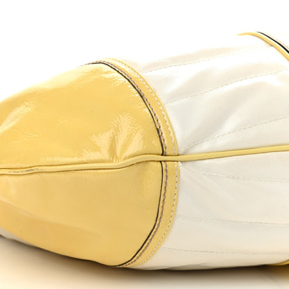 Gucci Patent Calfskin Medium Snow Glam Hobo Yellow White 9 of 13