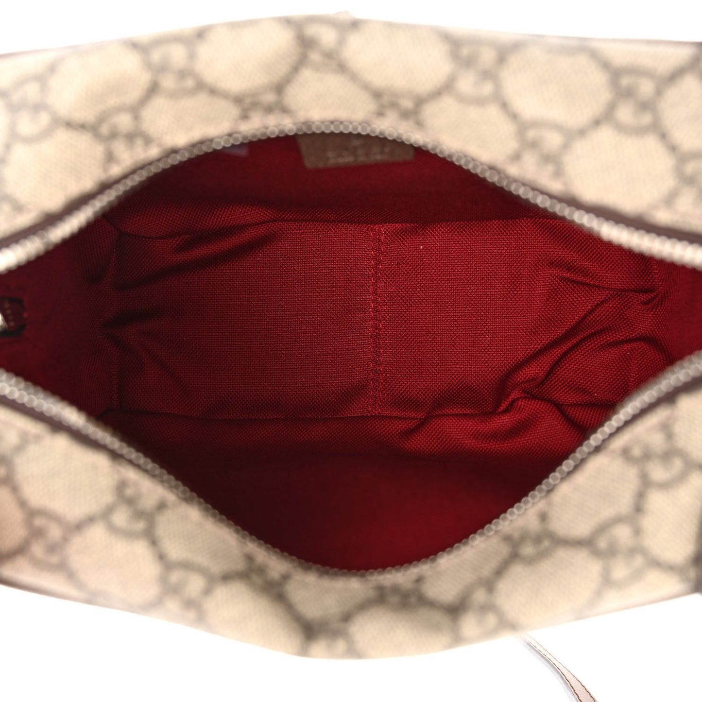 GG Supreme Monogram Textured Calfskin Square Messenger Bag Beige Ebony New Acero