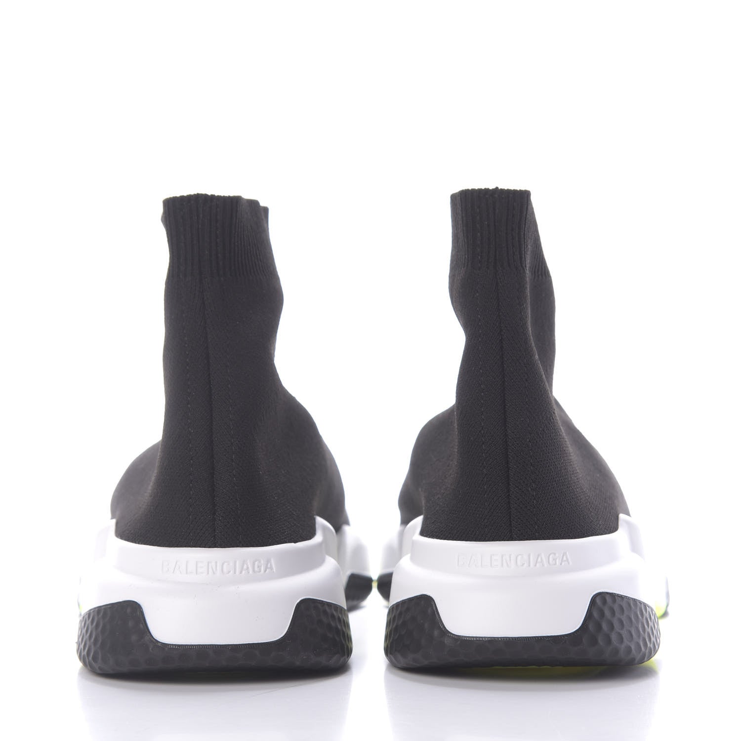 Balenciaga Neoprene Knit Womens Speed Sneakers 41 Black White Yellow Fluo 5 of 9