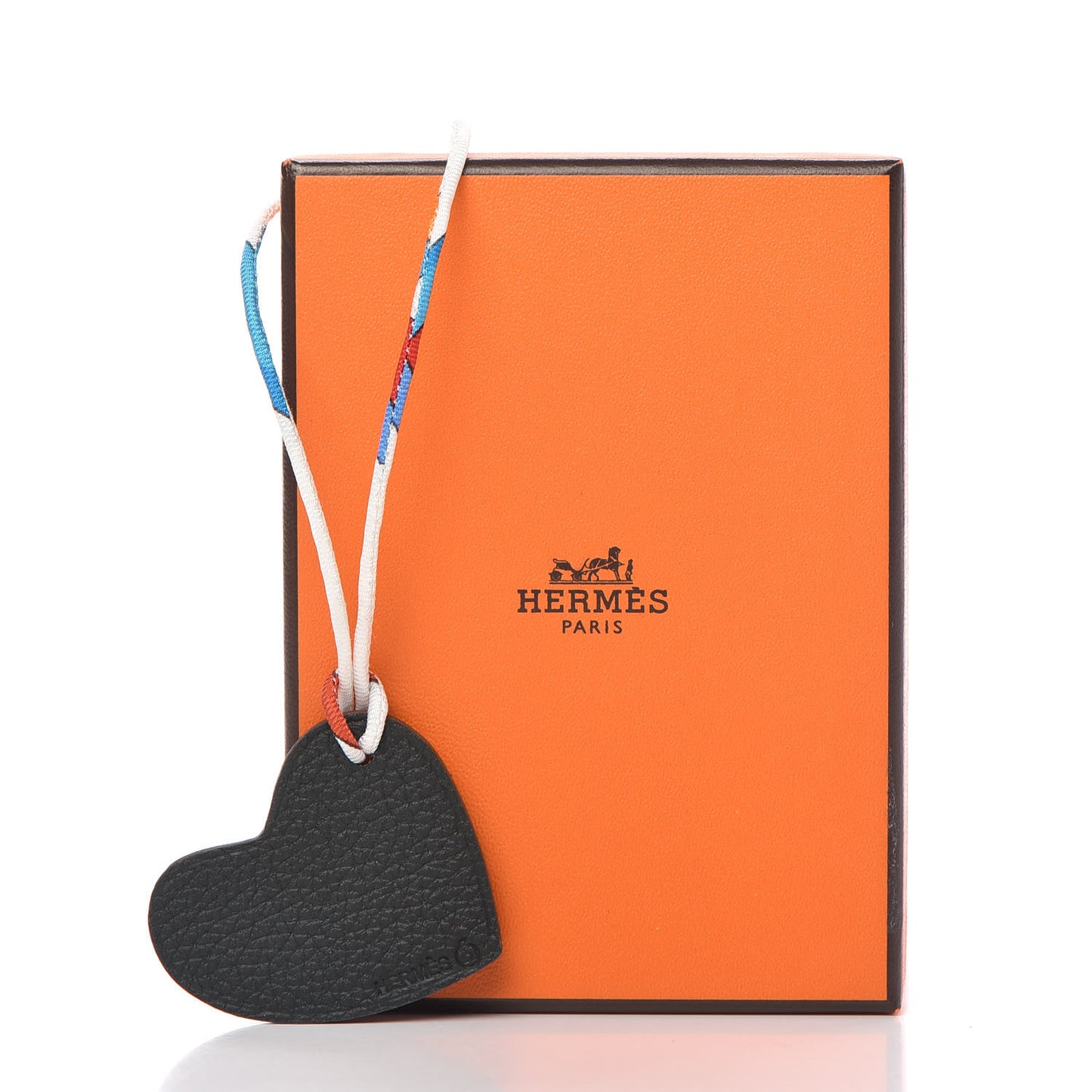 Togo Epsom Petit H Heart Bag Charm Black Gold