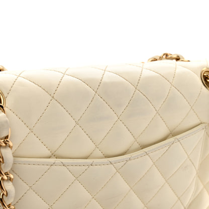 Chanel Lambskin Quilted Medium Double Flap White 12 of 14