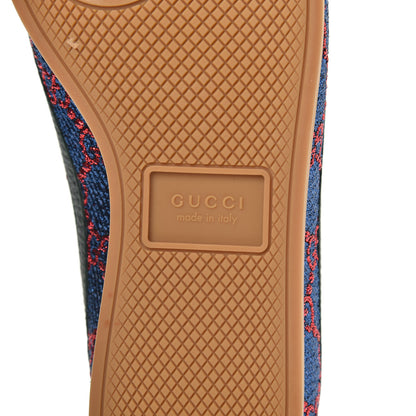 Gucci Lurex Calfskin Web GG Monogram Womens Falacer Sneakers 37.5 Iridescent Blue Iridescent Red Silver 7 of 10