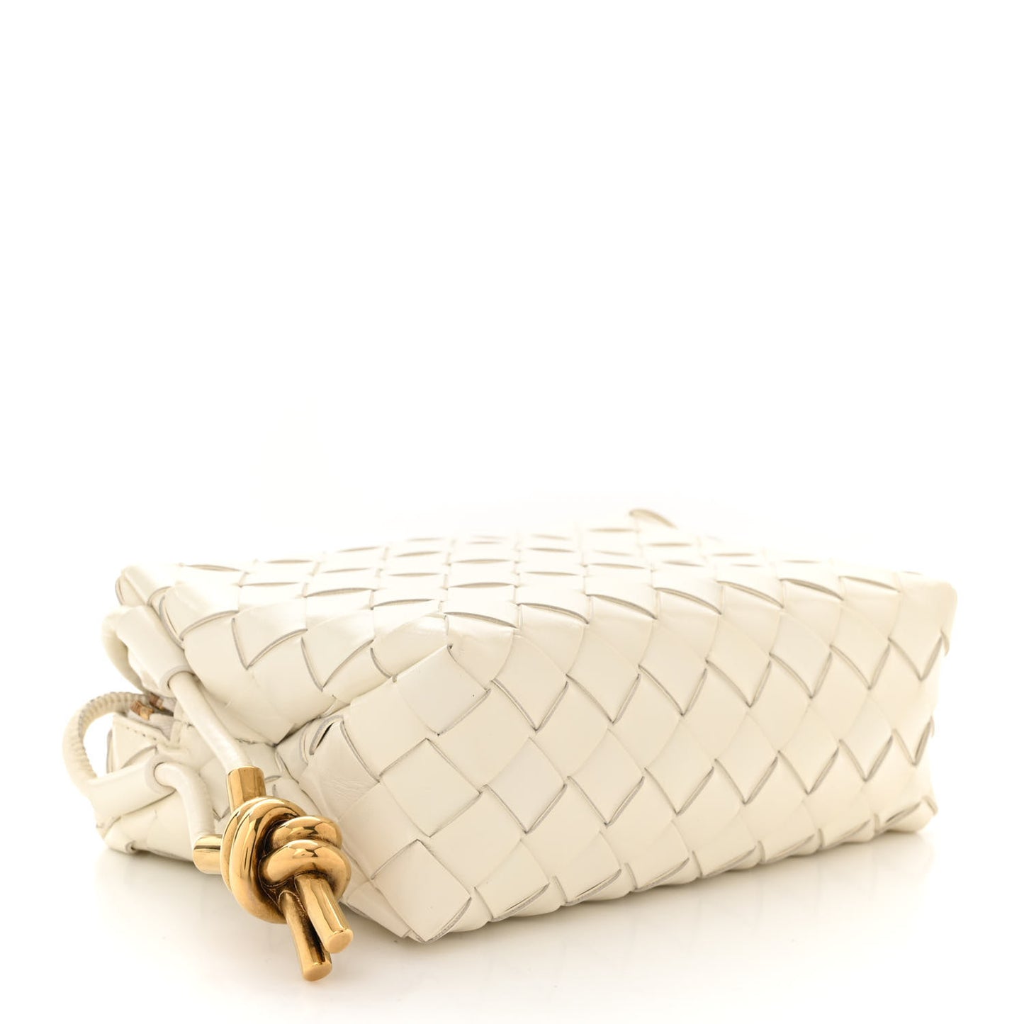 Nappa Intrecciato Metallic Knot Mini Loop Camera Bag Bone