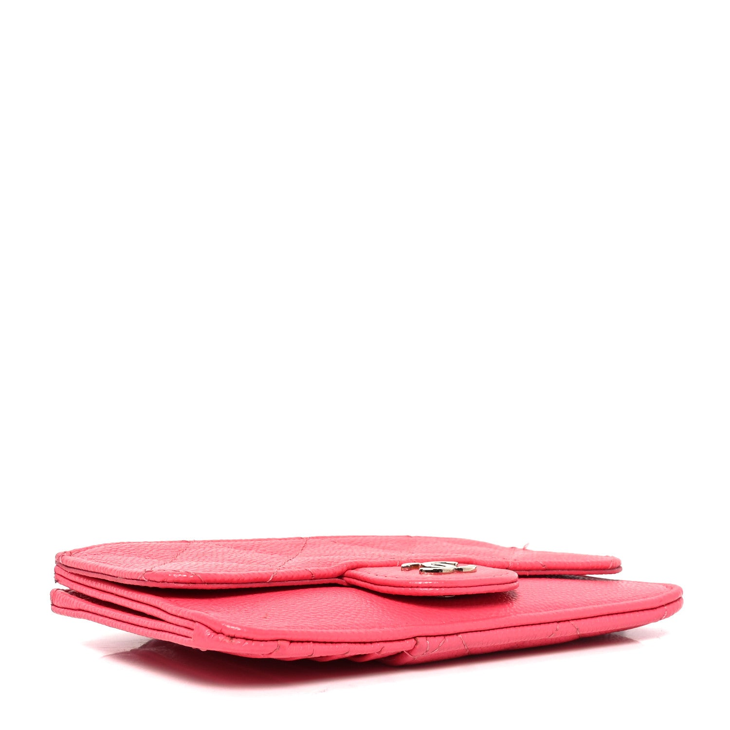 Chanel Caviar Quilted Flap Zip Card Holder Dark Pink 4 of 8