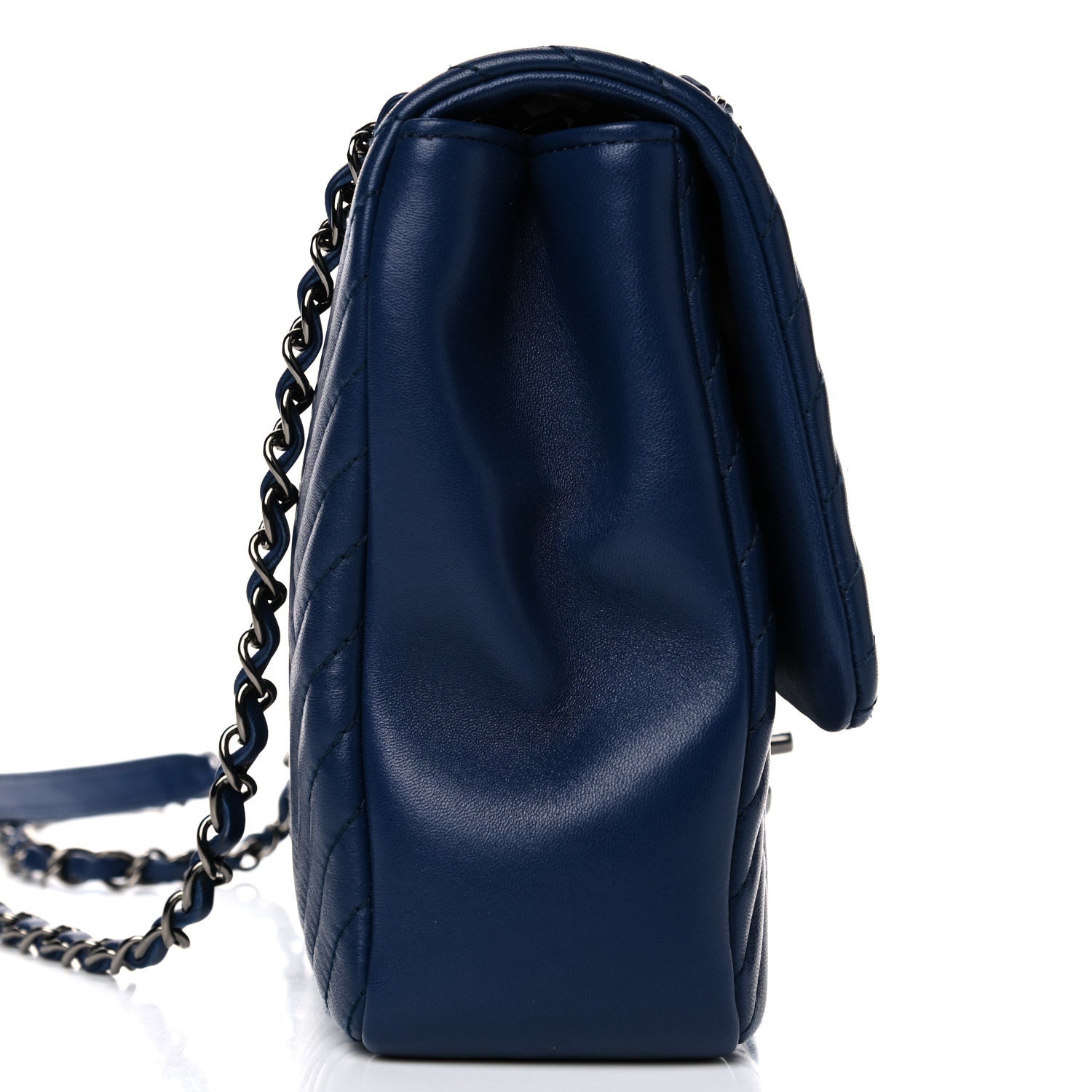 Chanel Lambskin Quilted Large CC Crossing Flap Navy 12 of 14
