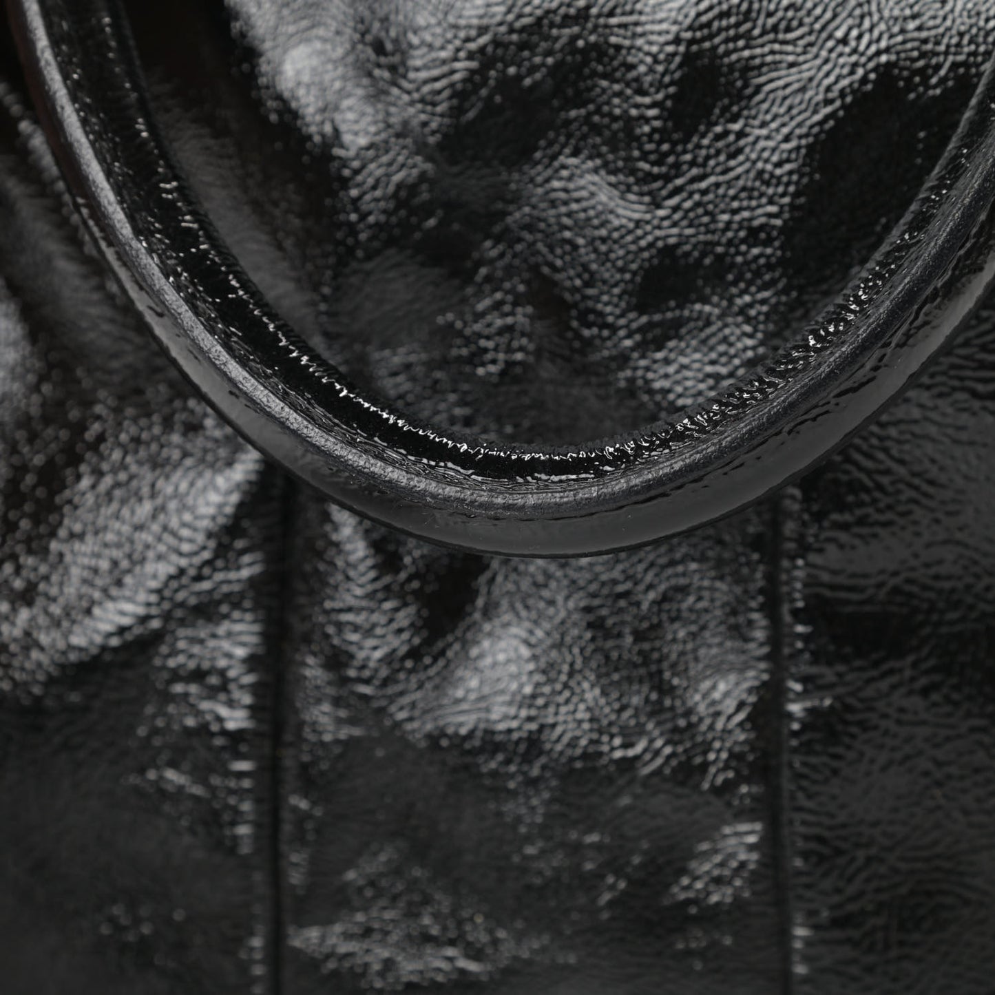 Textured Patent Medium Easy Y Bag Black