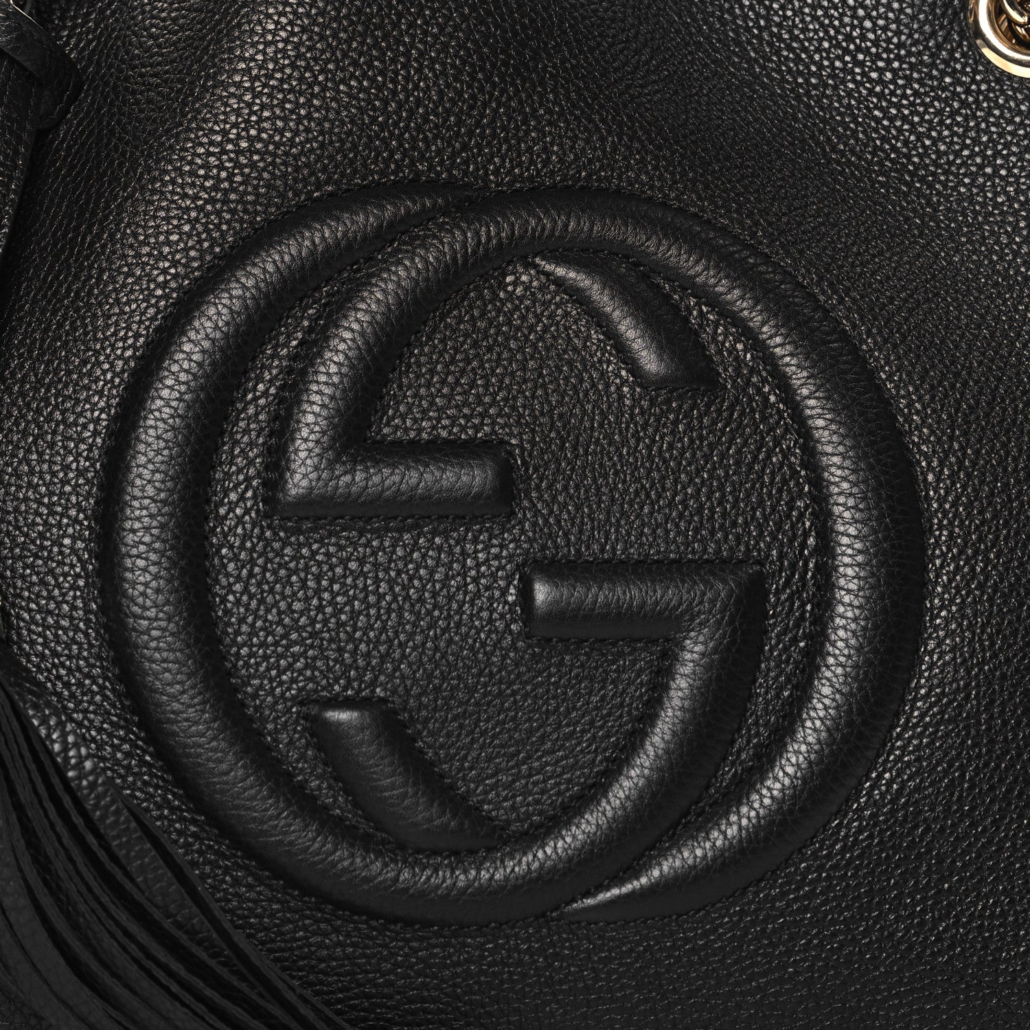 Gucci Pebbled Calfskin Medium Soho Chain Shoulder Bag Black 8 of 10