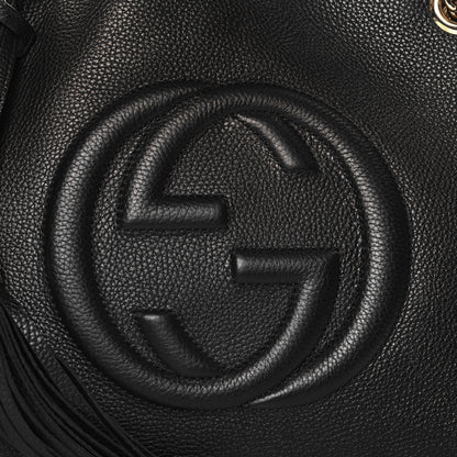 Gucci Pebbled Calfskin Medium Soho Chain Shoulder Bag Black 8 of 10