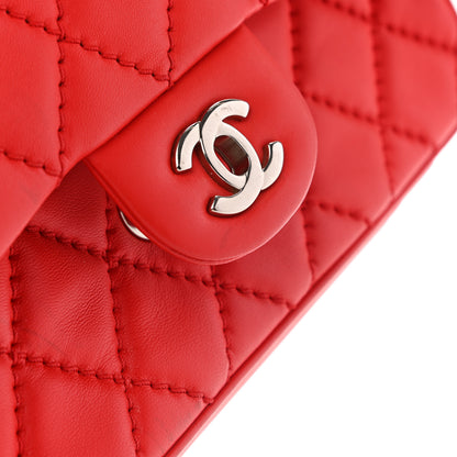 Chanel Lambskin Quilted Medium Easy Carry Flap Red 16 of 21