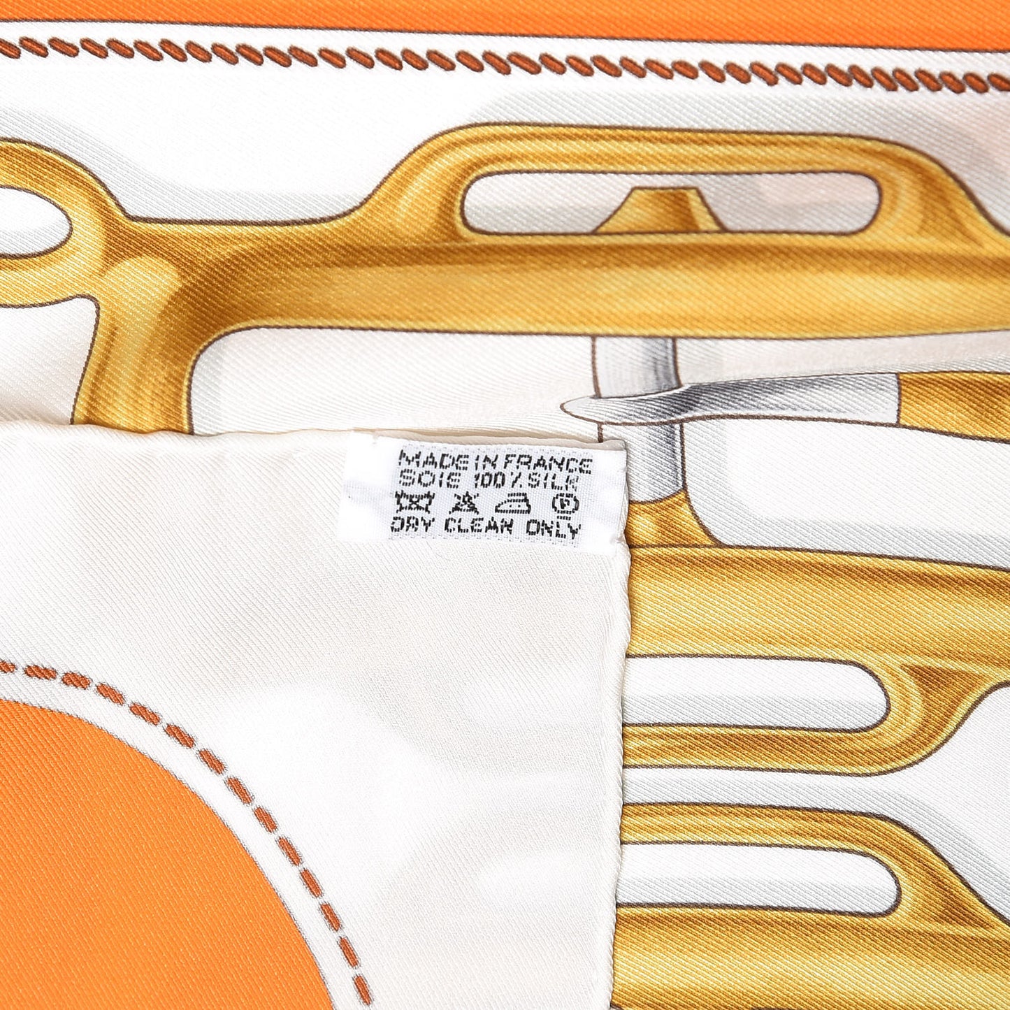Silk Bouclerie d'Attelage Scarf 70 Orange Or