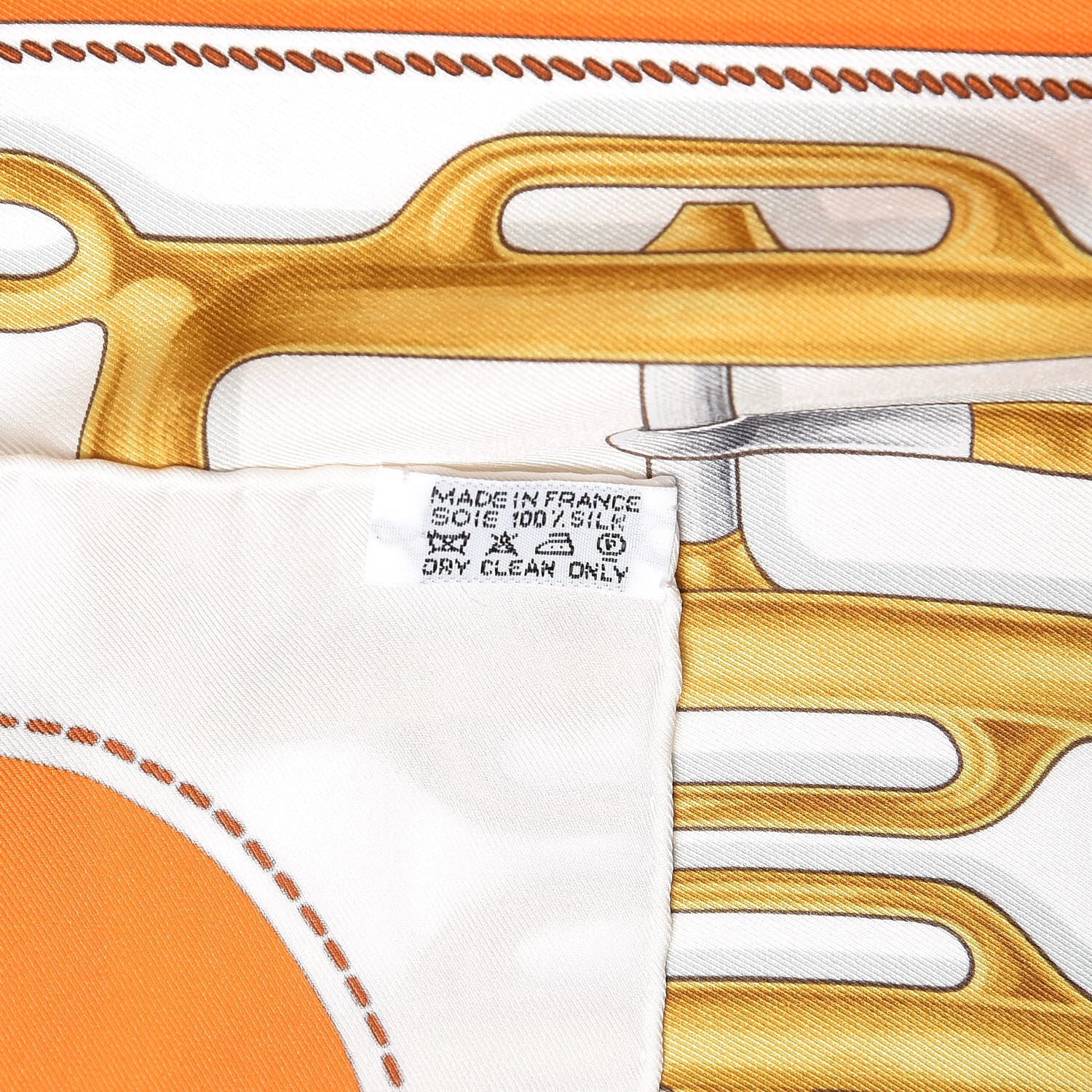 Hermes Silk Bouclerie d'Attelage Scarf 70 Orange Or 3 of 5