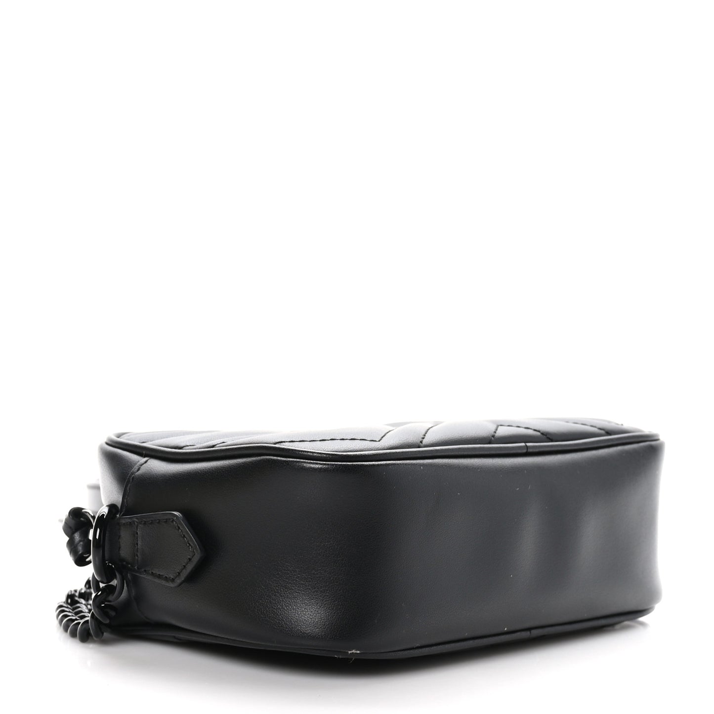 Calfskin Matelasse Monochrome Mini GG Marmont Chain Shoulder Bag Black