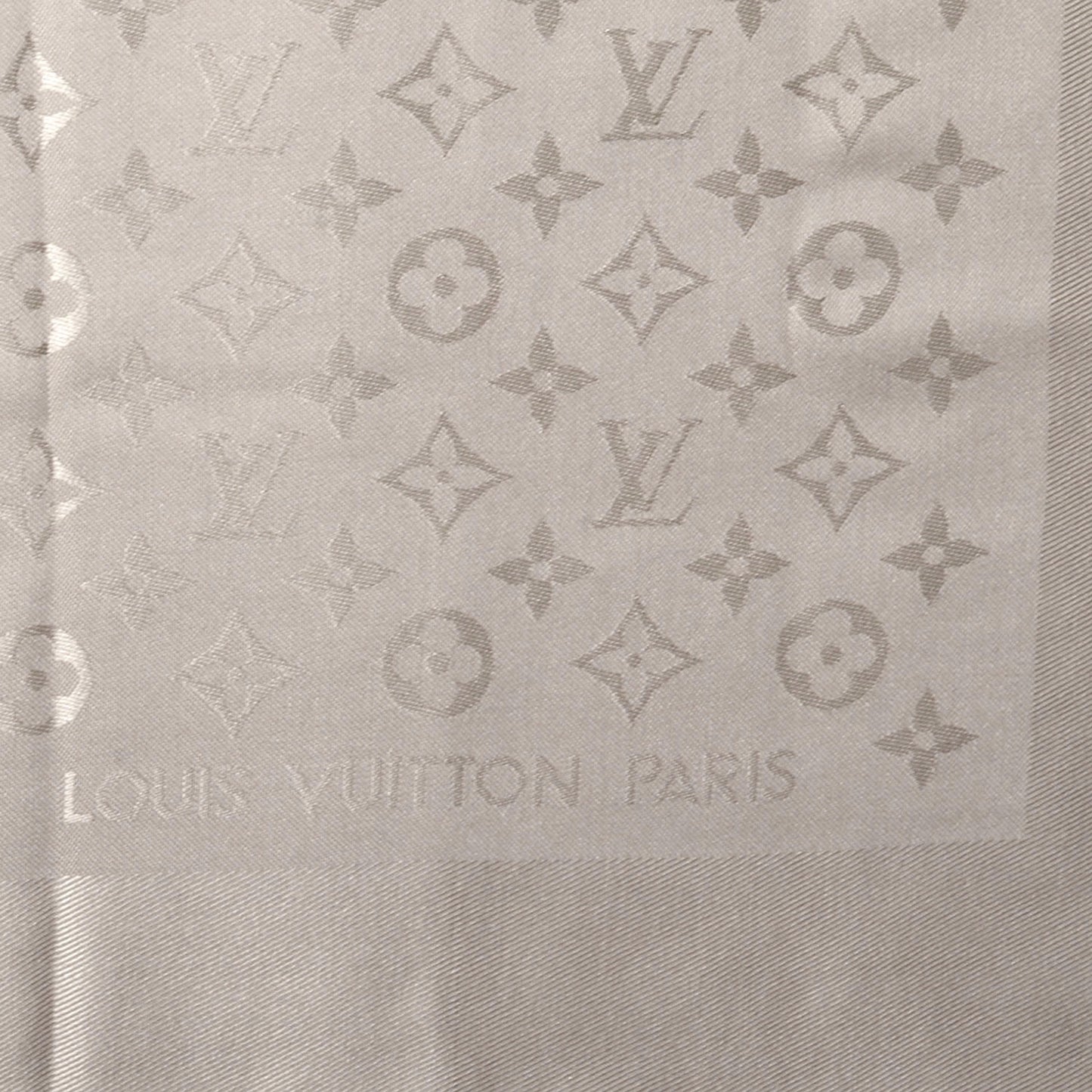 Wool Silk Monogram Shawl Beige