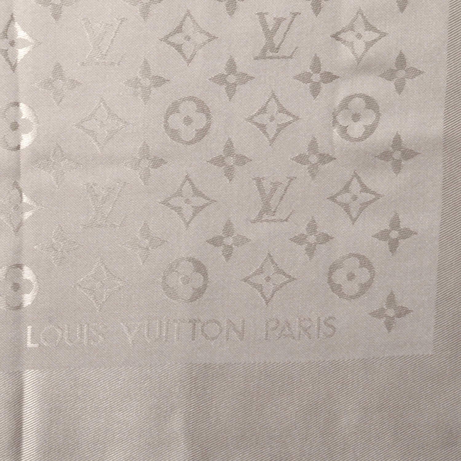 Louis Vuitton Wool Silk Monogram Shawl Beige 4 of 5