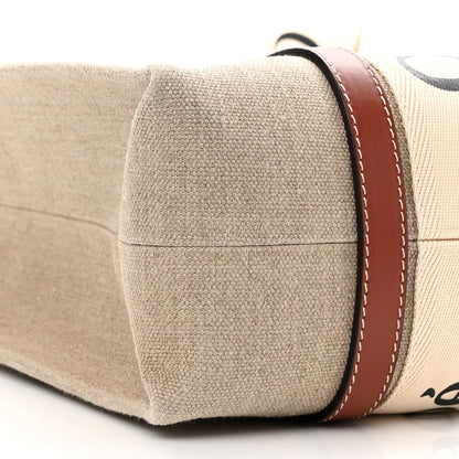 Chloe Cotton Calfskin Medium Woody Ribbon Tote White Brown 8 of 9