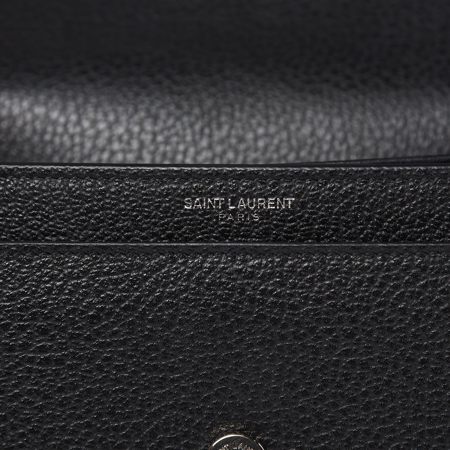 Grained Calfskin Medium Monogram Sunset Satchel Black