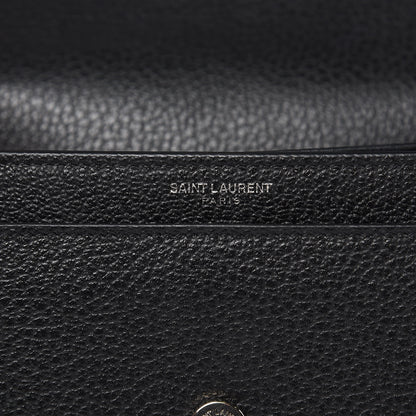 Saint Laurent Grained Calfskin Medium Monogram Sunset Satchel Black 6 of 10