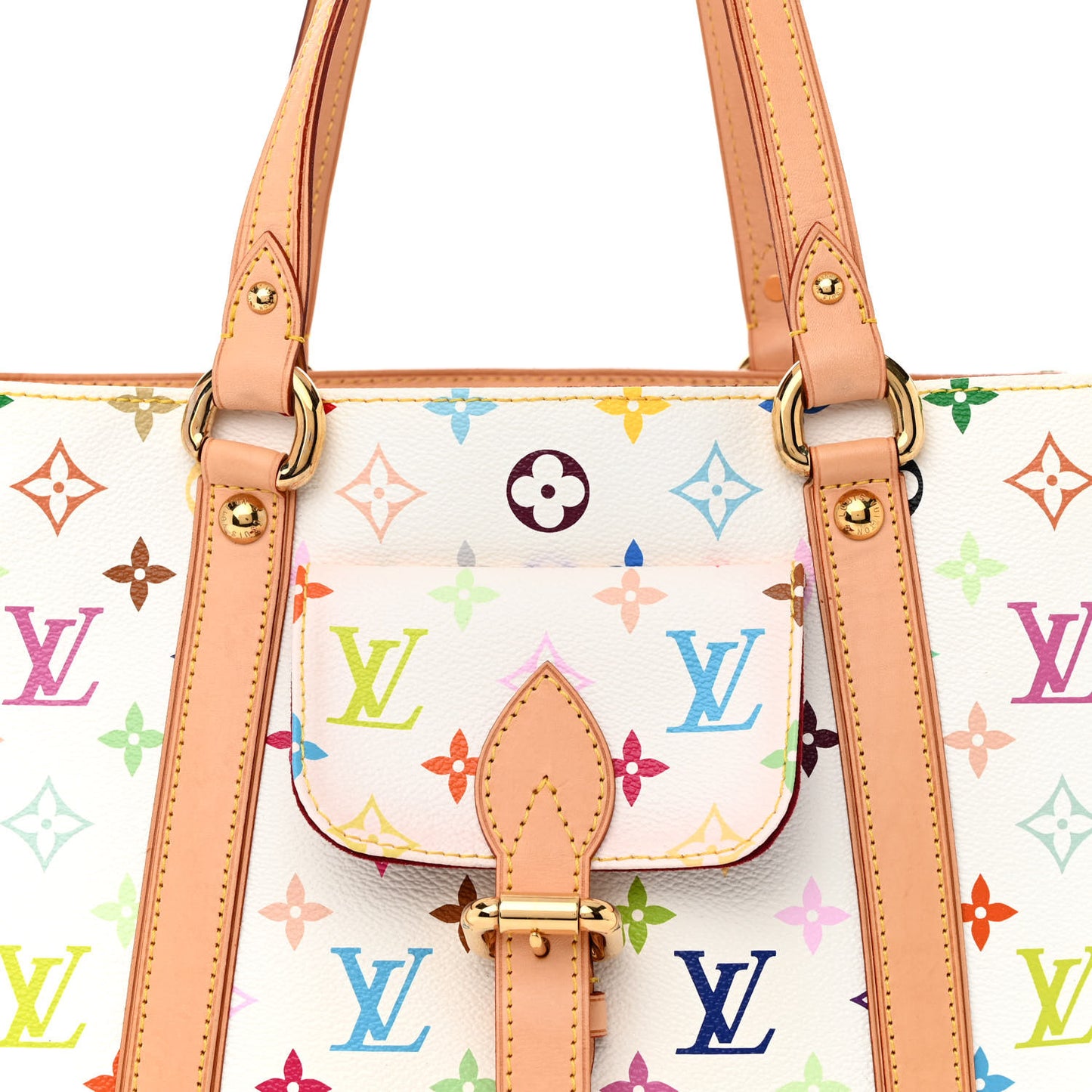 LOUIS VUITTON Monogram Multicolor Aurelia MM White