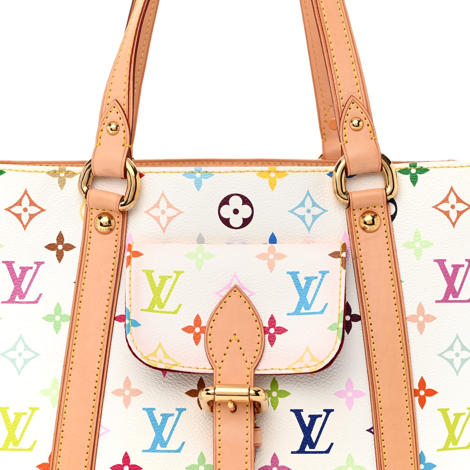 Louis Vuitton LOUIS VUITTON Monogram Multicolor Aurelia MM White 7 of 14
