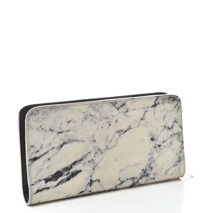 Balenciaga Veau Marbre Zip Around Wallet Blanc Marbre Black 3 of 9