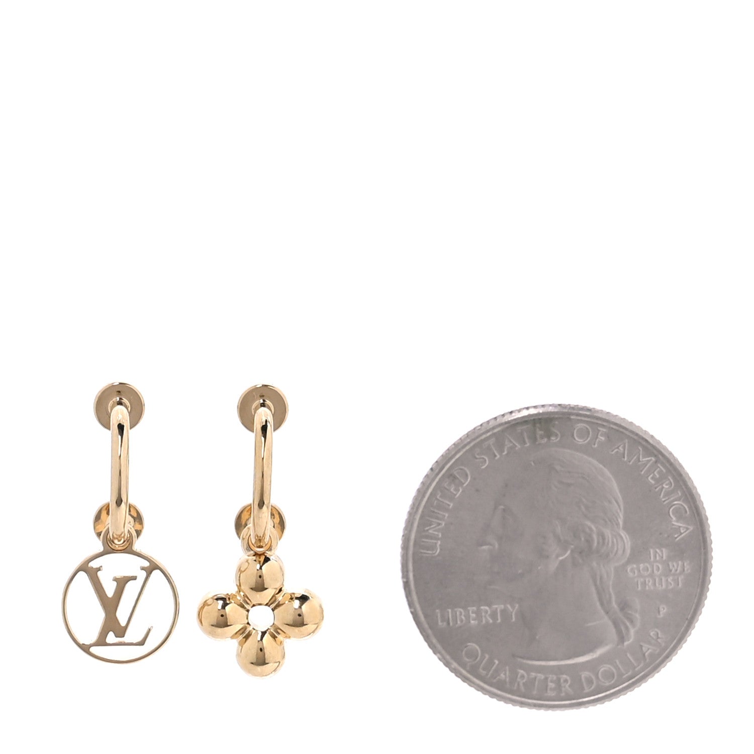 Louis Vuitton Brass Blooming Earrings Gold 2 of 5