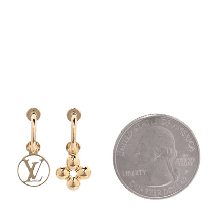 Louis Vuitton Brass Blooming Earrings Gold 2 of 5